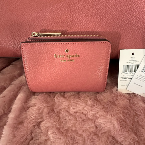 🤍New Kate Spade Large 454 Bag & Small Lena Zip Wallet Bundle (Pomegranate) - Picture 3 of 4